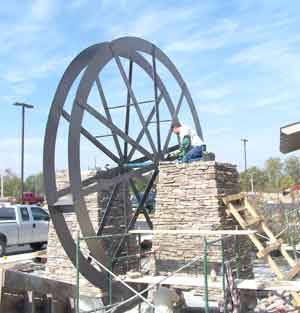 Branson, Mo. Waterwheel Construction